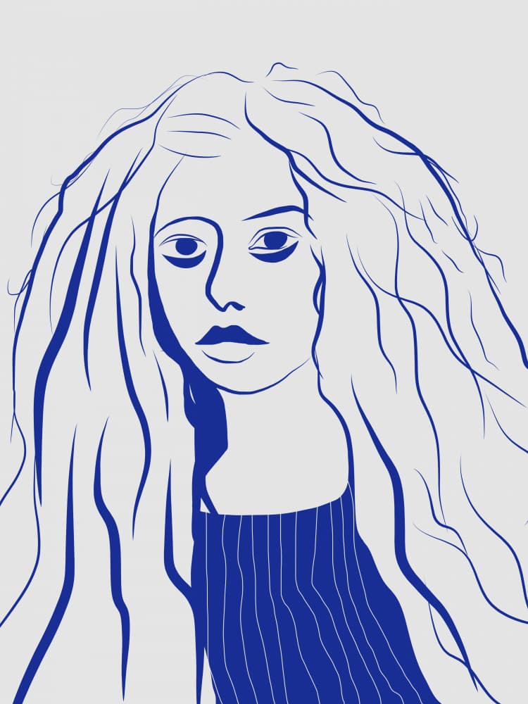 Minimalist Woman Portrait by Little Dean — canvas wall art