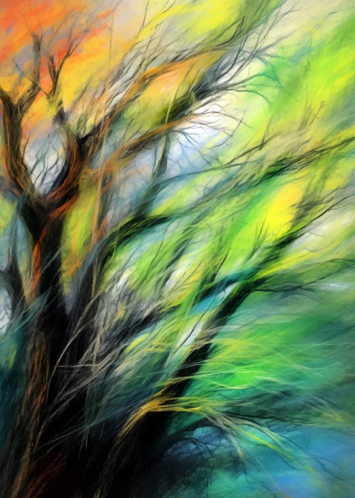 Colorful Seasons Tree by Justyna Jaszke — canvas wall art