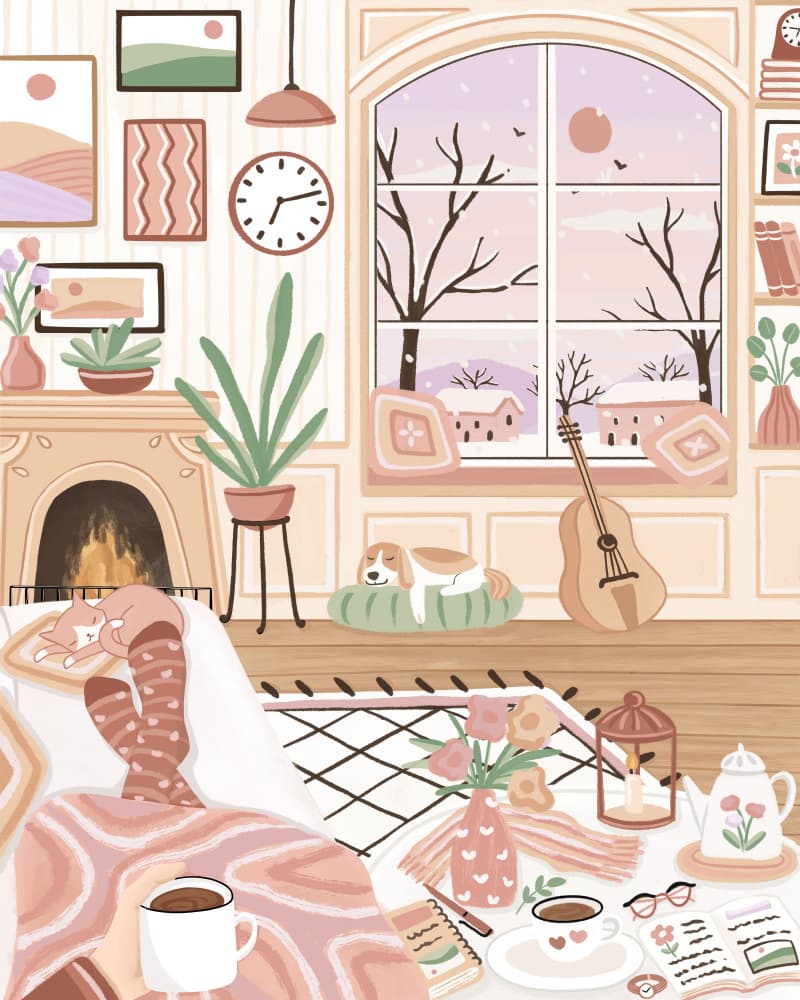 Cozy Winter Home by Nidhi Kachhadiya — canvas wall art