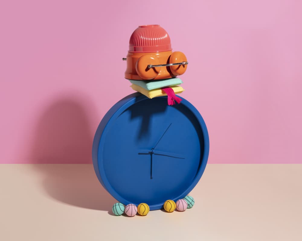 Playful Stacked Objects by Julia Ramiro — canvas wall art