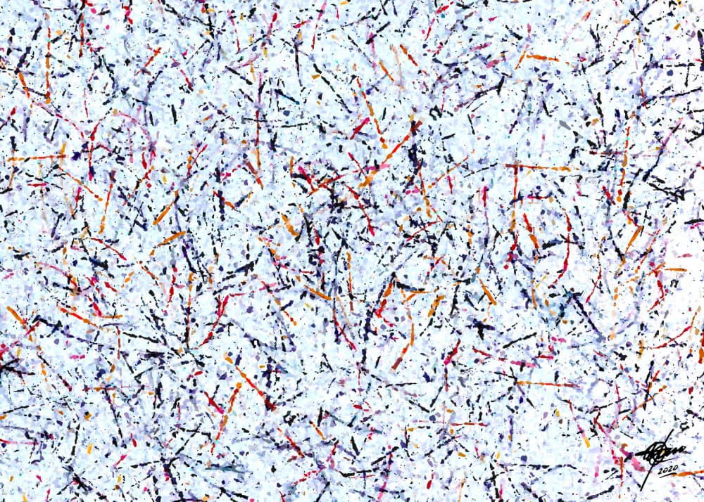 Vibrant Scattered Lines by Osvaldo Russo — canvas wall art