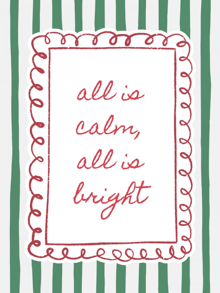 Calm Bright Holiday Verse by Jolly and Dash — canvas wall art
