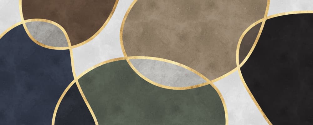 Modern Gold Shapes by Vitor Costa — canvas wall art