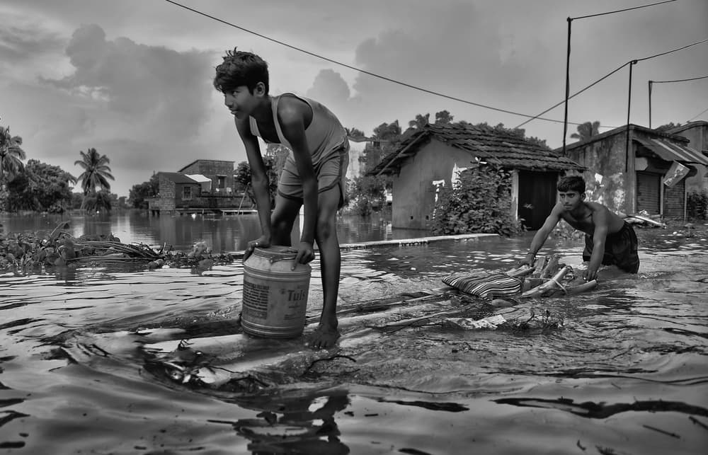 Monsoon Village Struggle by Avishek Das — canvas wall art