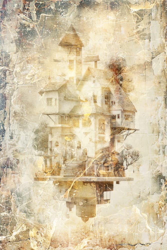 Whimsical Floating Castle by Rafal Kulik — canvas wall art