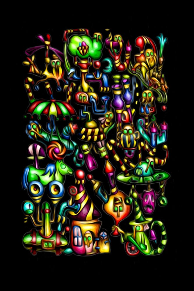 Vibrant Whimsical Creatures by Rafal Kulik — canvas wall art