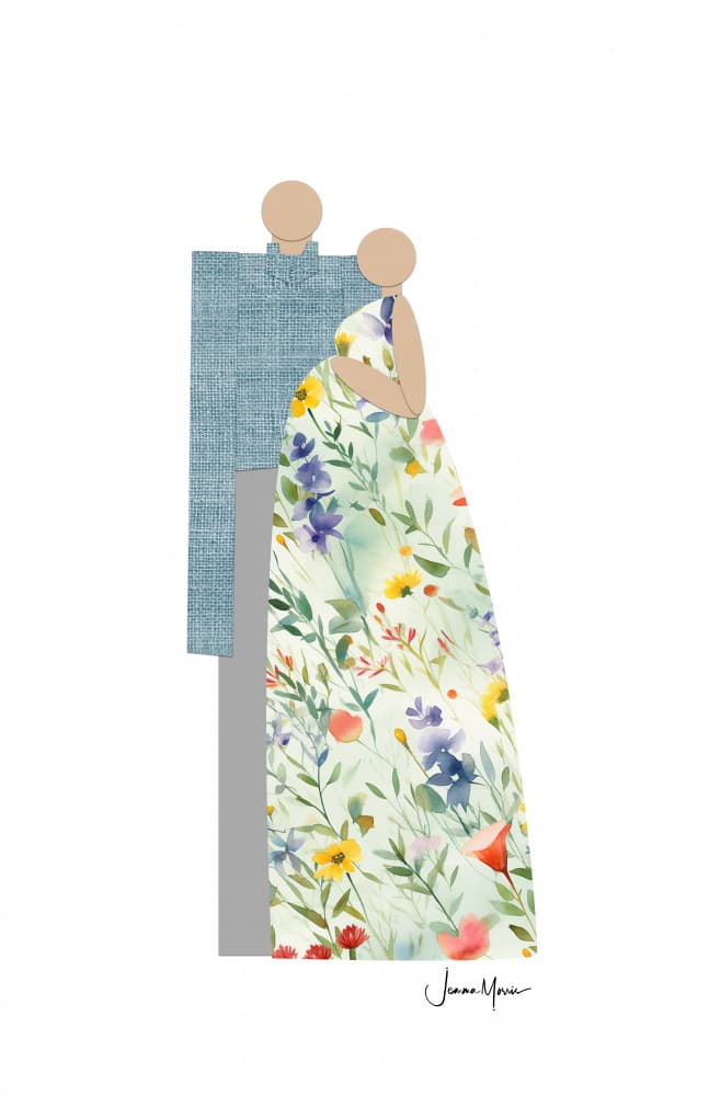 Blooming Expectant Couple by Jemma Morris — canvas wall art