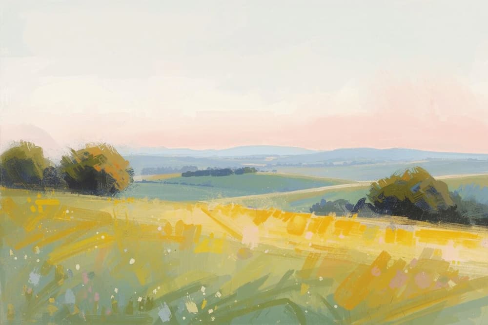 Golden Field Vista by Ohkimiko — canvas wall art