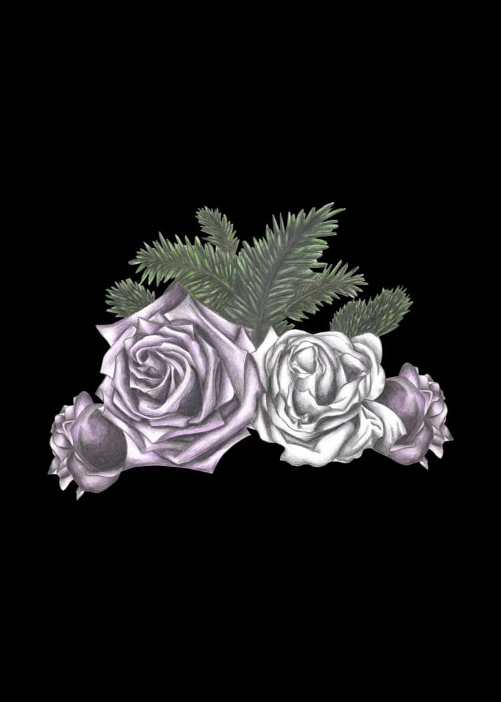 Winter Rose Bouquet by Cecilia Battaini — canvas wall art