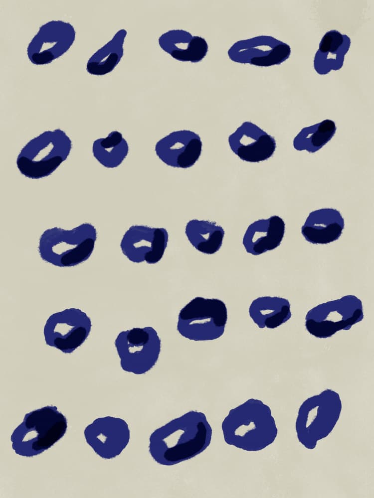 Abstract Blue Shapes by Little Dean — canvas wall art