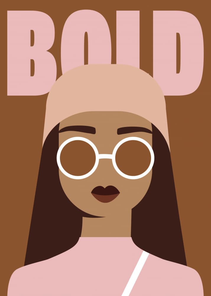 Bold Woman In Glasses by Chantal Jemmott — canvas wall art