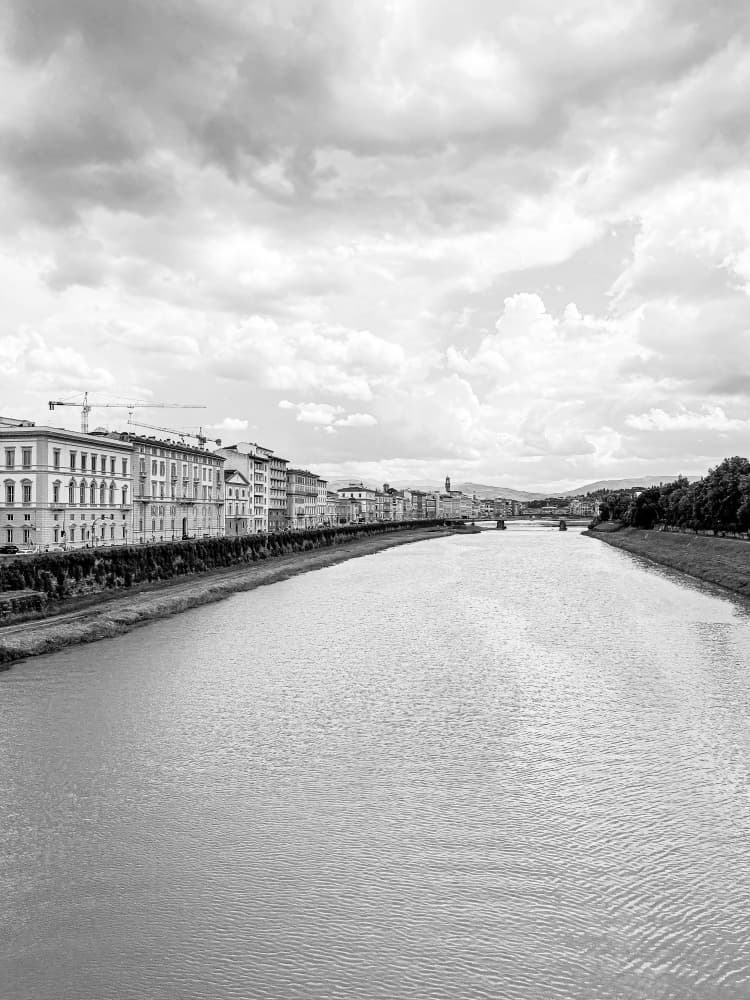 Black White Florence River by Patrick Muthui — canvas wall art