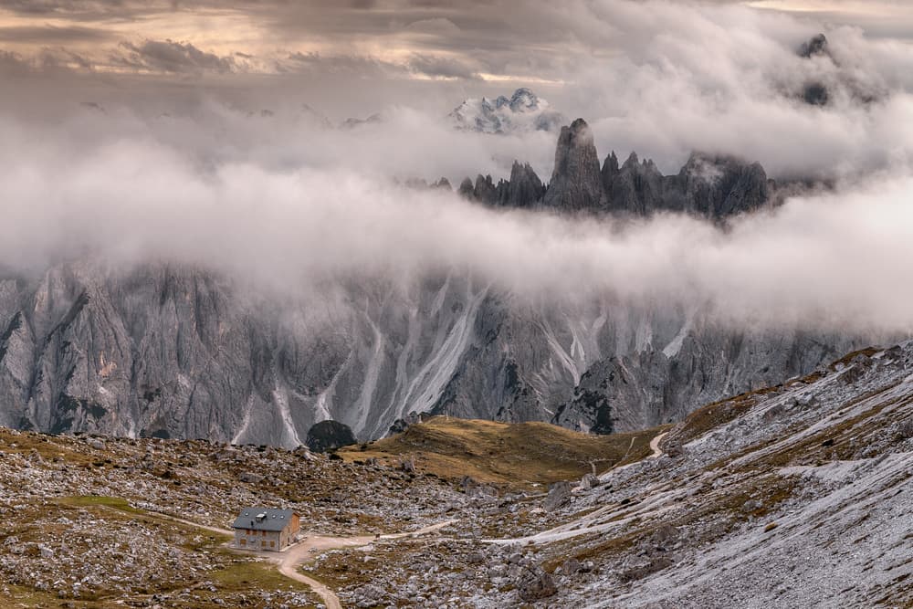 Misty Mountain Hut by TONY GORAN — canvas wall art