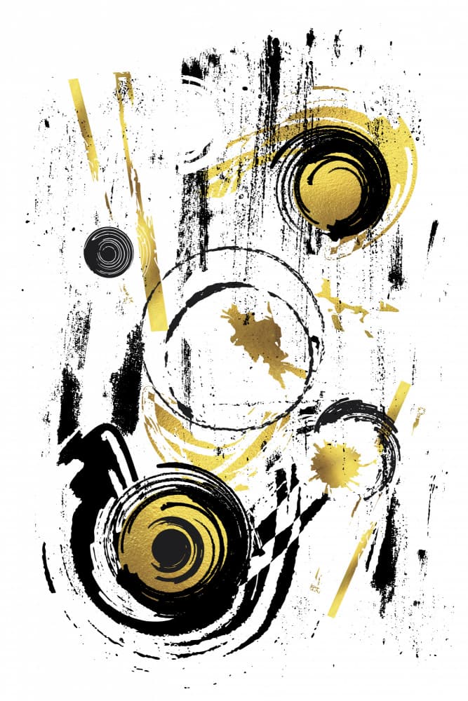 Dynamic Black Gold Abstract by Melanie Viola — canvas wall art