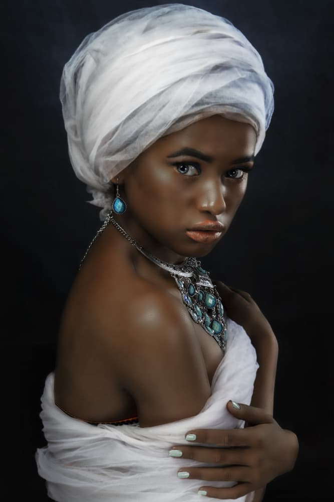 Captivating Turban Woman by JAYATU CHANDRA DAS — canvas wall art