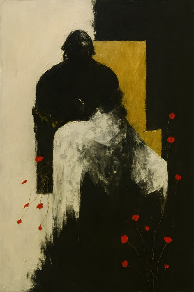 Abstract Couple Poppies by HUGO — canvas wall art