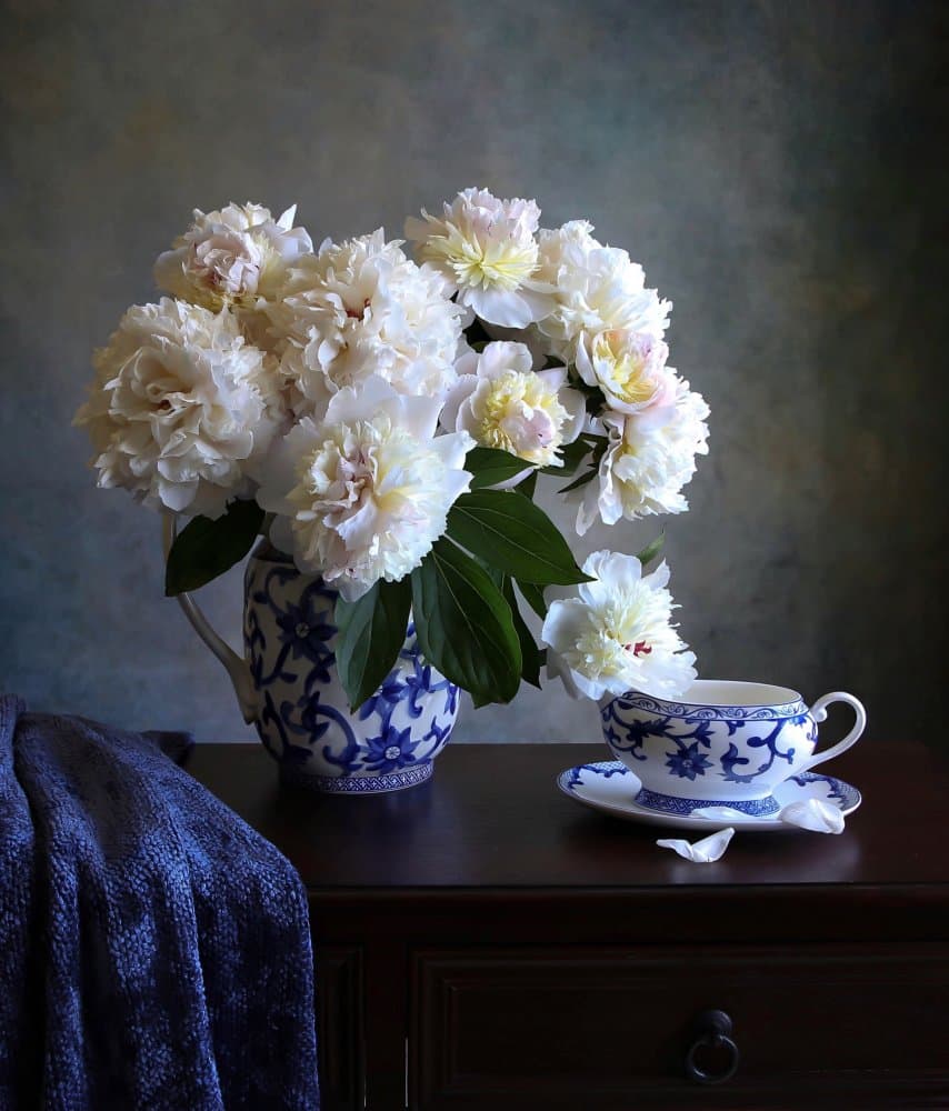 Honey Golden Peony by Fangping Zhou — canvas wall art