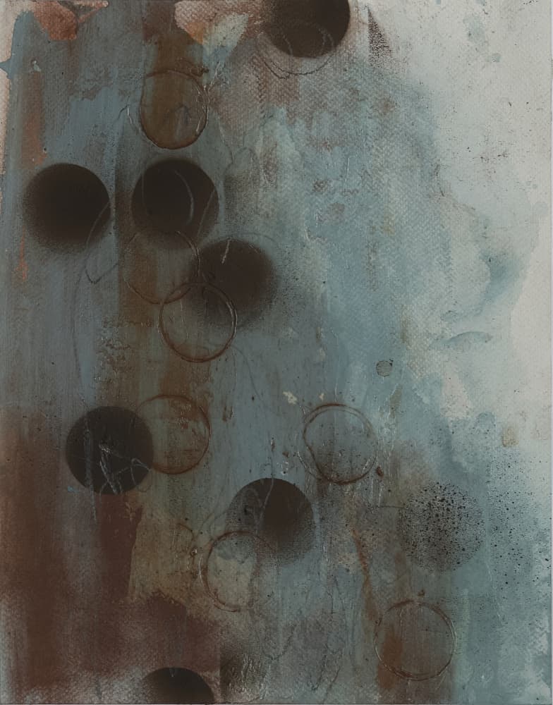 Muted Abstract Circles by Deb Chaney — canvas wall art