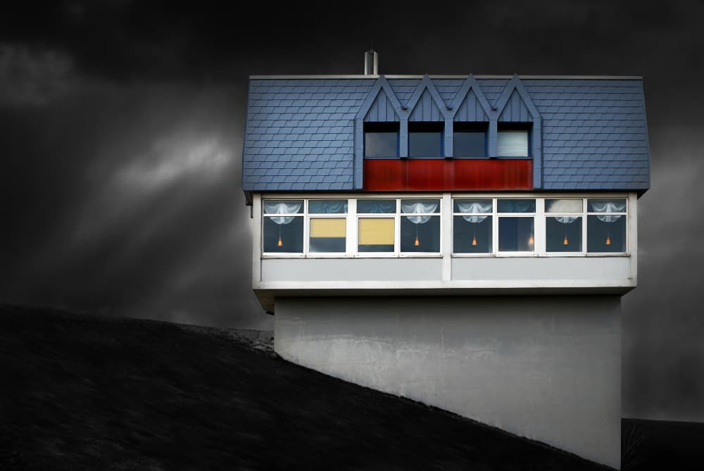 Modern House Dark Sky by Hans-Wolfgang Hawerkamp — canvas wall art