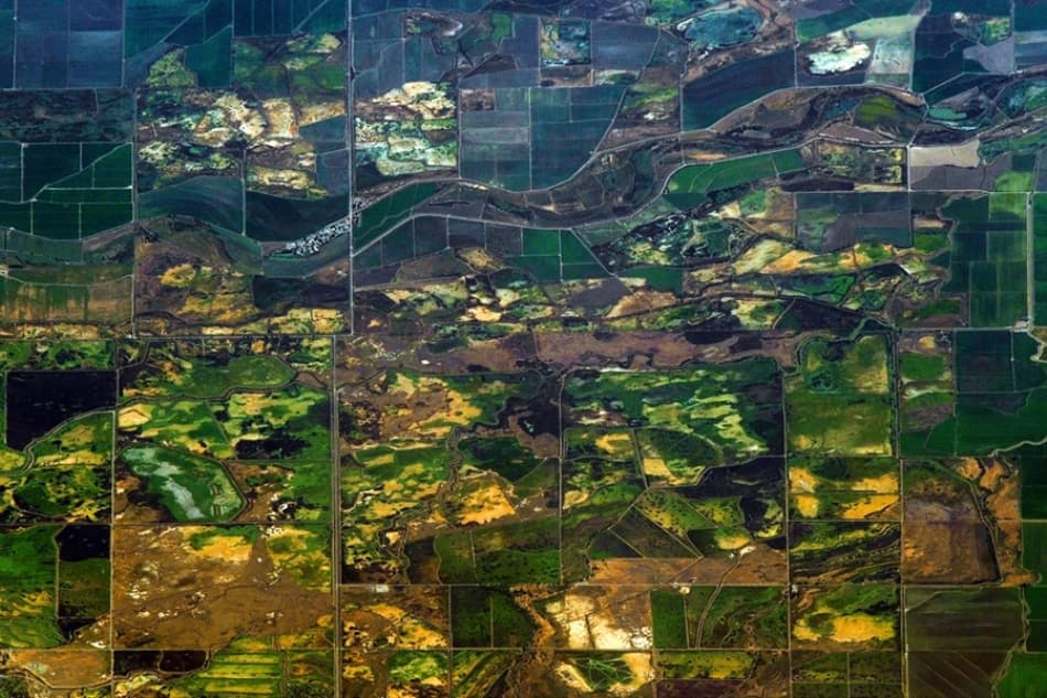 Aerial Farm Patterns by Jure Kravanja — canvas wall art