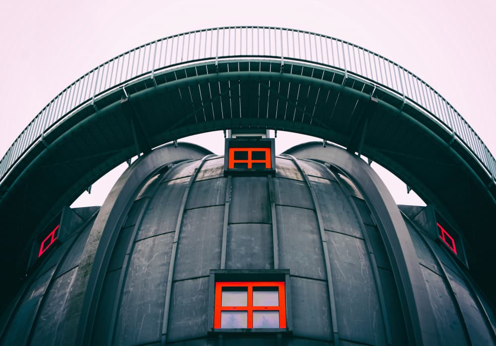 Orange Windows Architecture by Hans-Wolfgang Hawerkamp — canvas wall art