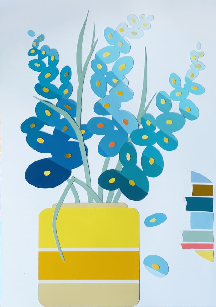 Vibrant Blue Bouquet by Annick — canvas wall art