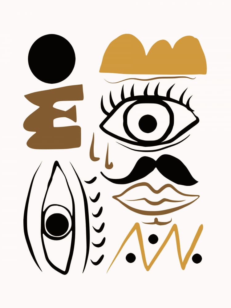 Modern Abstract Face by Little Dean — canvas wall art