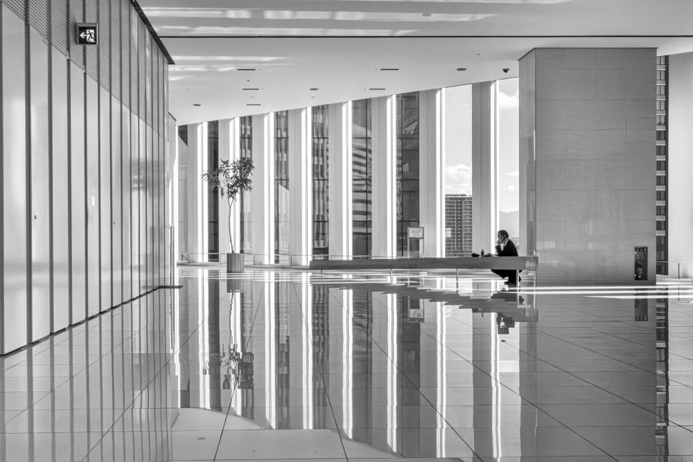 Modern Architectural Reflections by Haruyo Sakamoto — canvas wall art