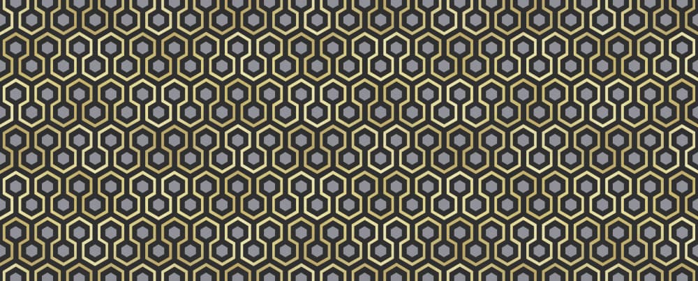 Modern Gold Hexagon Pattern by Vitor Costa — canvas wall art