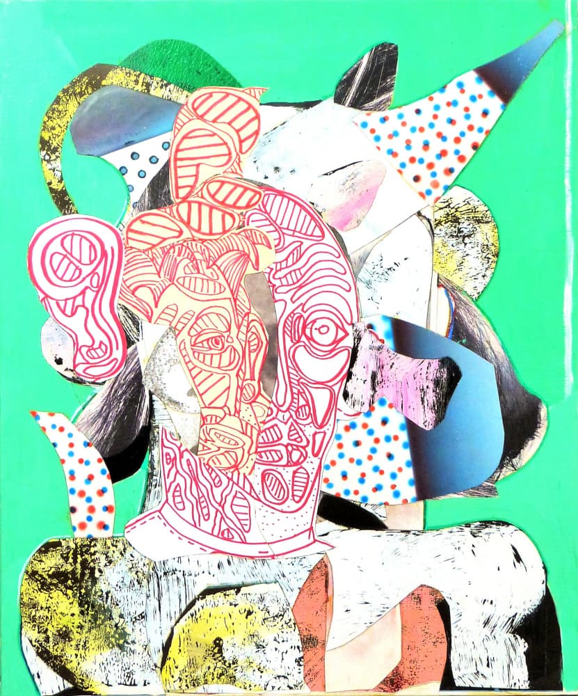 Vibrant Collage Portrait by Pascal Marlin — canvas wall art
