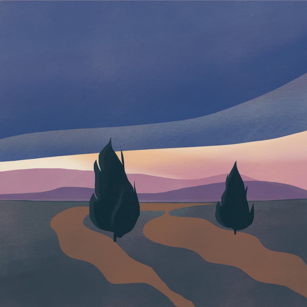 Winding Path Sunset by Little Dean — canvas wall art