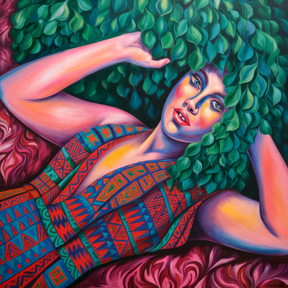 Goddess of Green Leaves by Andreas Magnusson — canvas wall art