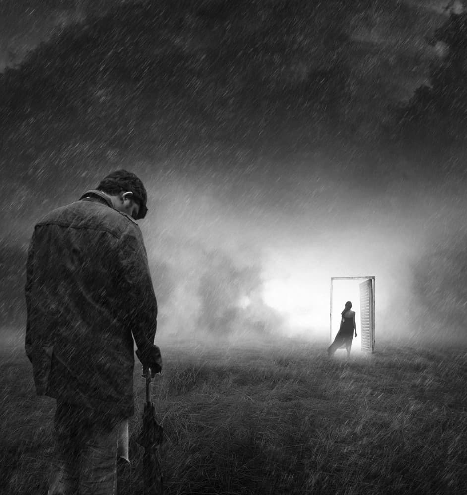 Man and Open Door by Hari Sulistiawan — canvas wall art