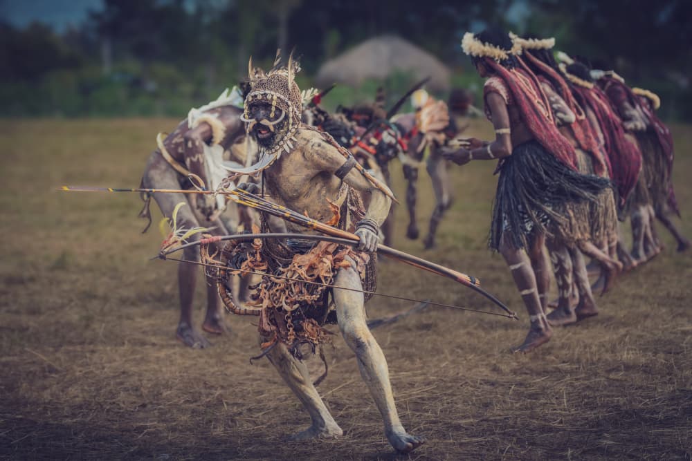 Warrior Mask Performance by HIRAK BHATTACHARJEE — canvas wall art
