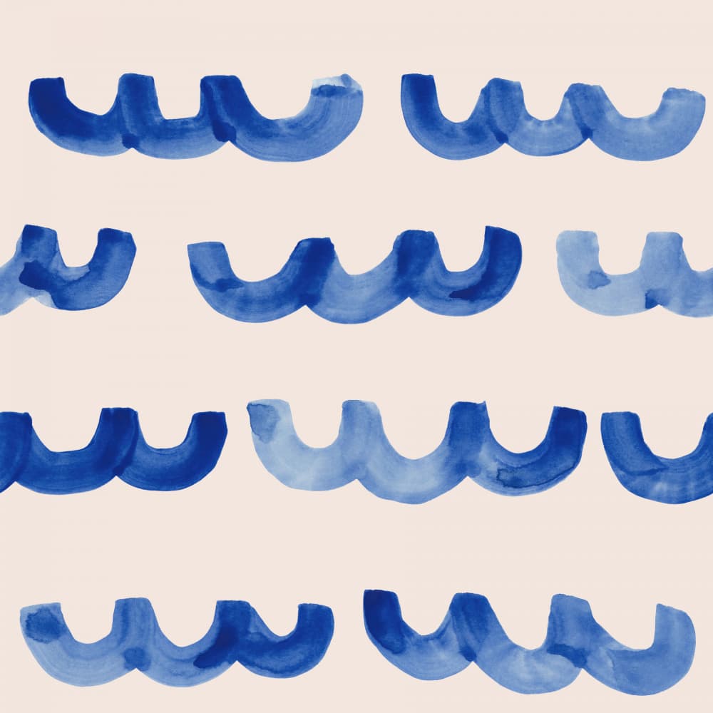 Blue Watercolor Waves by Irene Demetri — canvas wall art