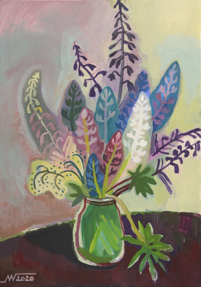 Colorful Botanical Still Life by Marina Gorkaeva — canvas wall art