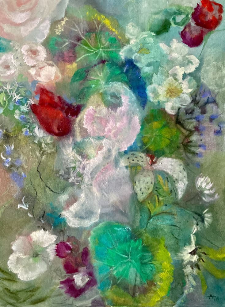 Vibrant Garden Blooms by Alexandra Higgins — canvas wall art