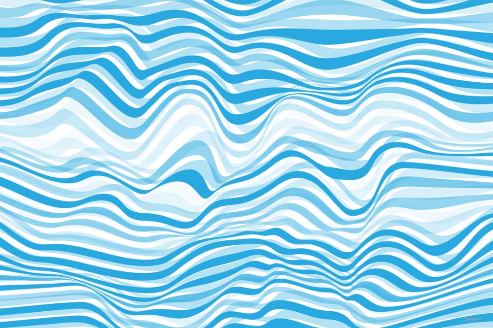 Abstract Blue Waves by Sue Skellern — canvas wall art