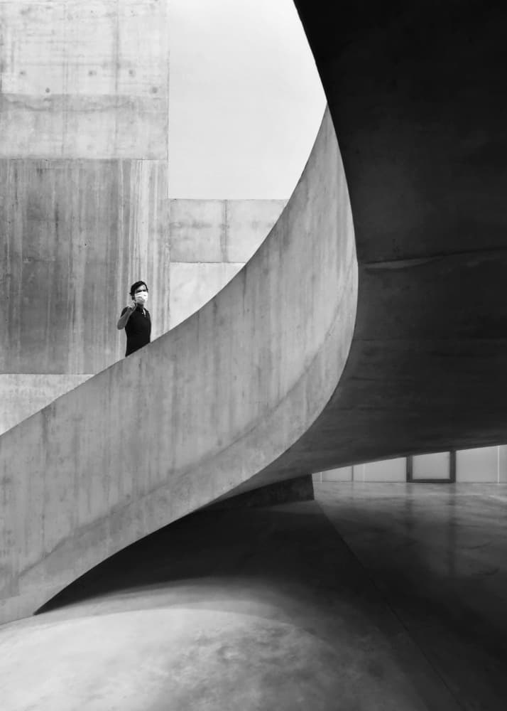 Solitary Figure Concrete Curves by Jorge Pimenta — canvas wall art