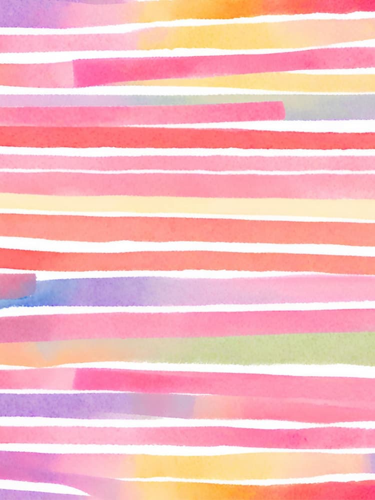 Pastel Watercolor Stripes by Ohkimiko — canvas wall art