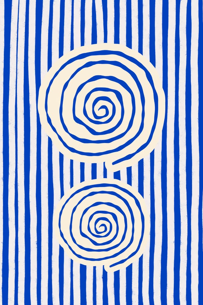 Abstract Blue Spirals by Treechild — canvas wall art