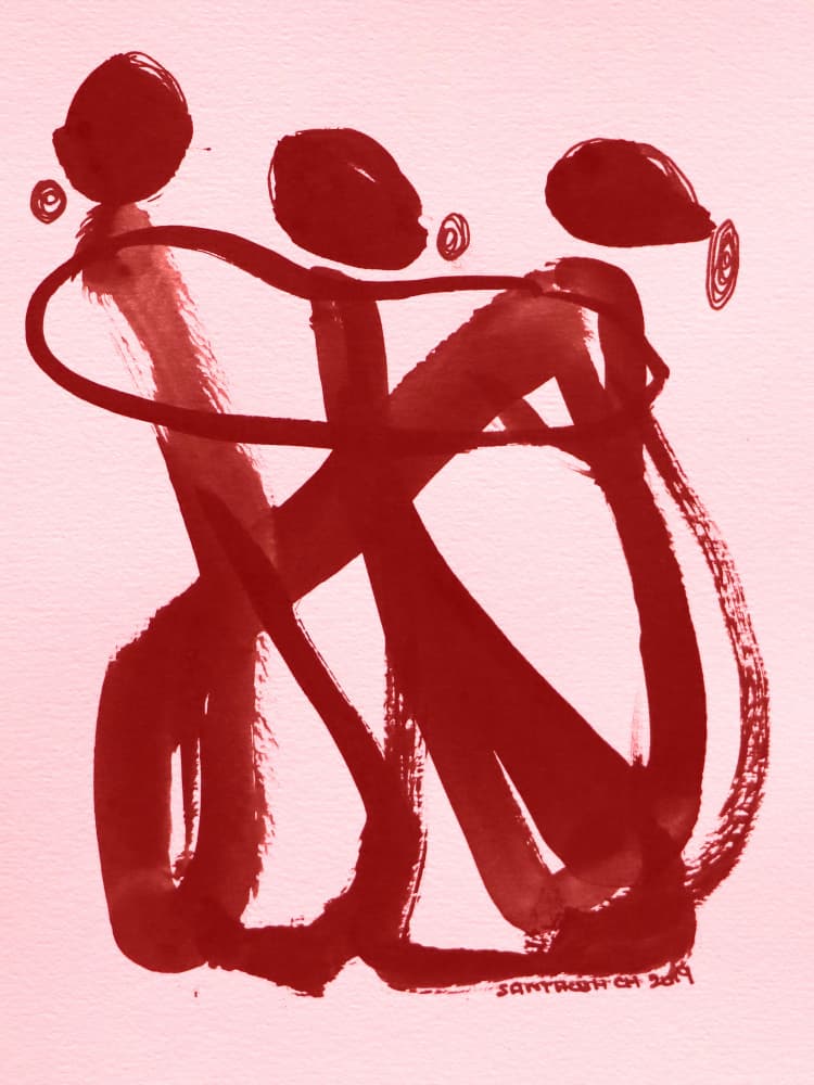 Abstract Dancers Embrace by Santhosh ch — canvas wall art