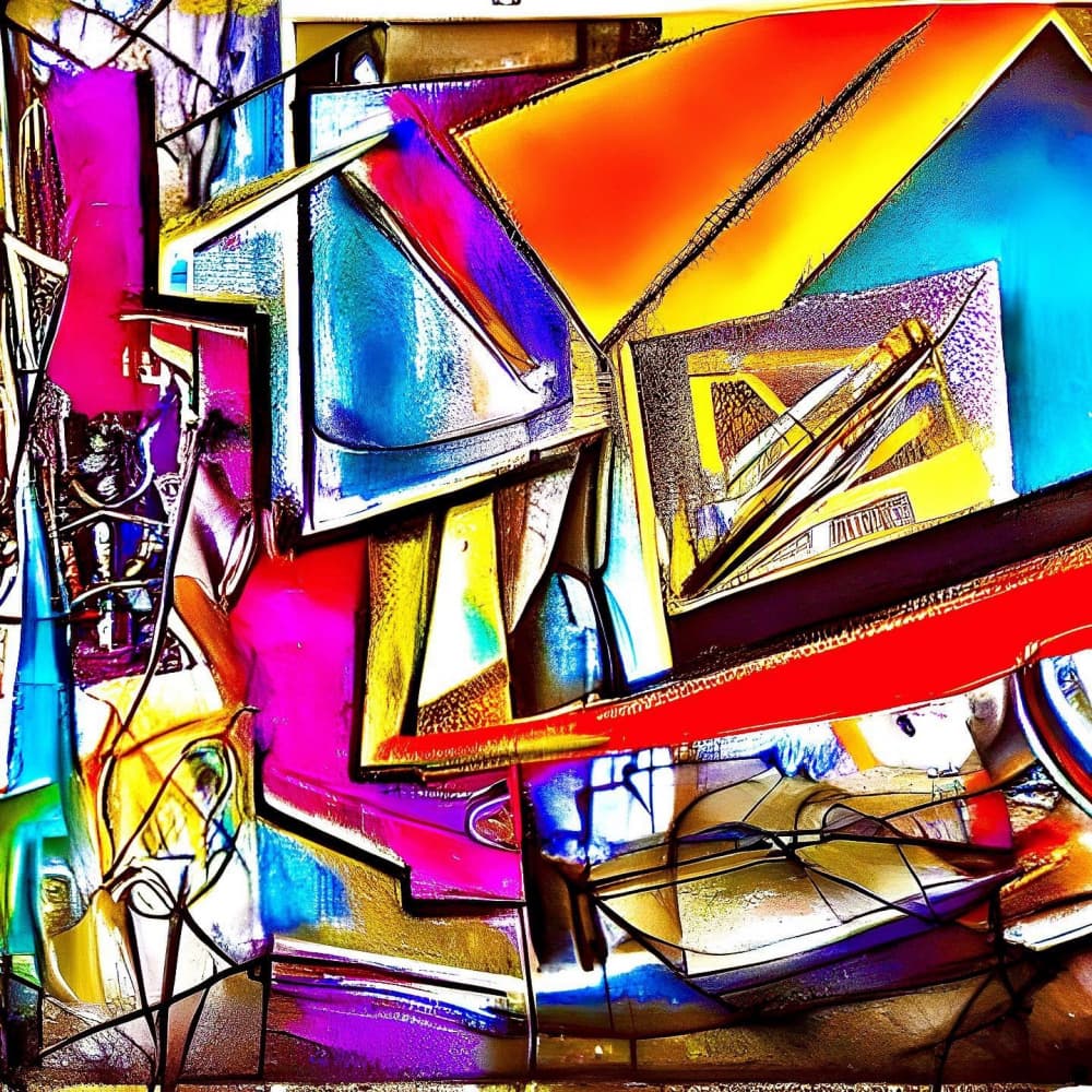 Vibrant Geometric Abstract by mnemonixART — canvas wall art