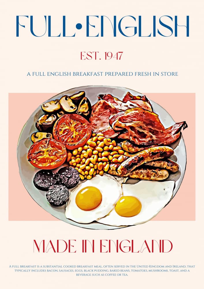 Classic Full English by Nazma Khokhar — canvas wall art