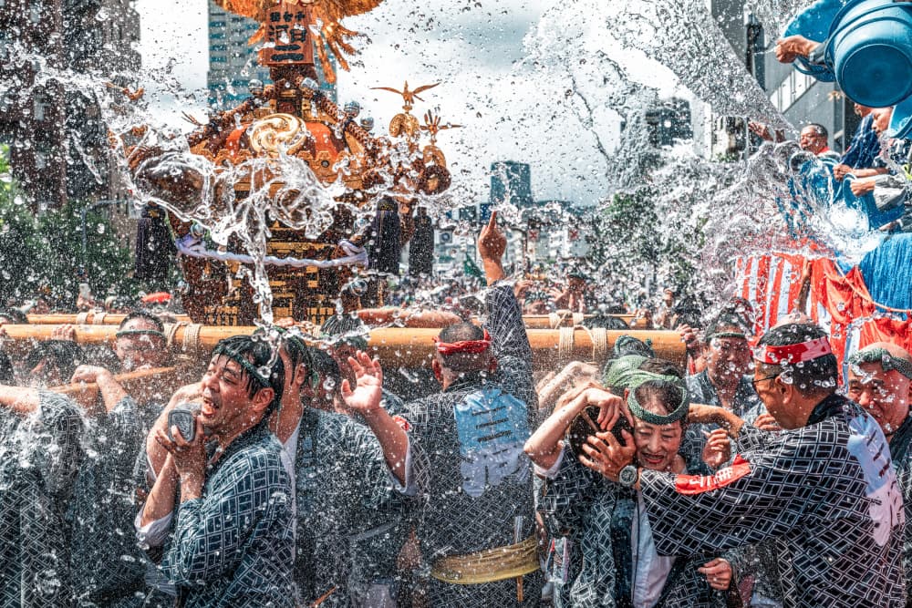 Japanese Water Festival by Yuzo Fujii — canvas wall art