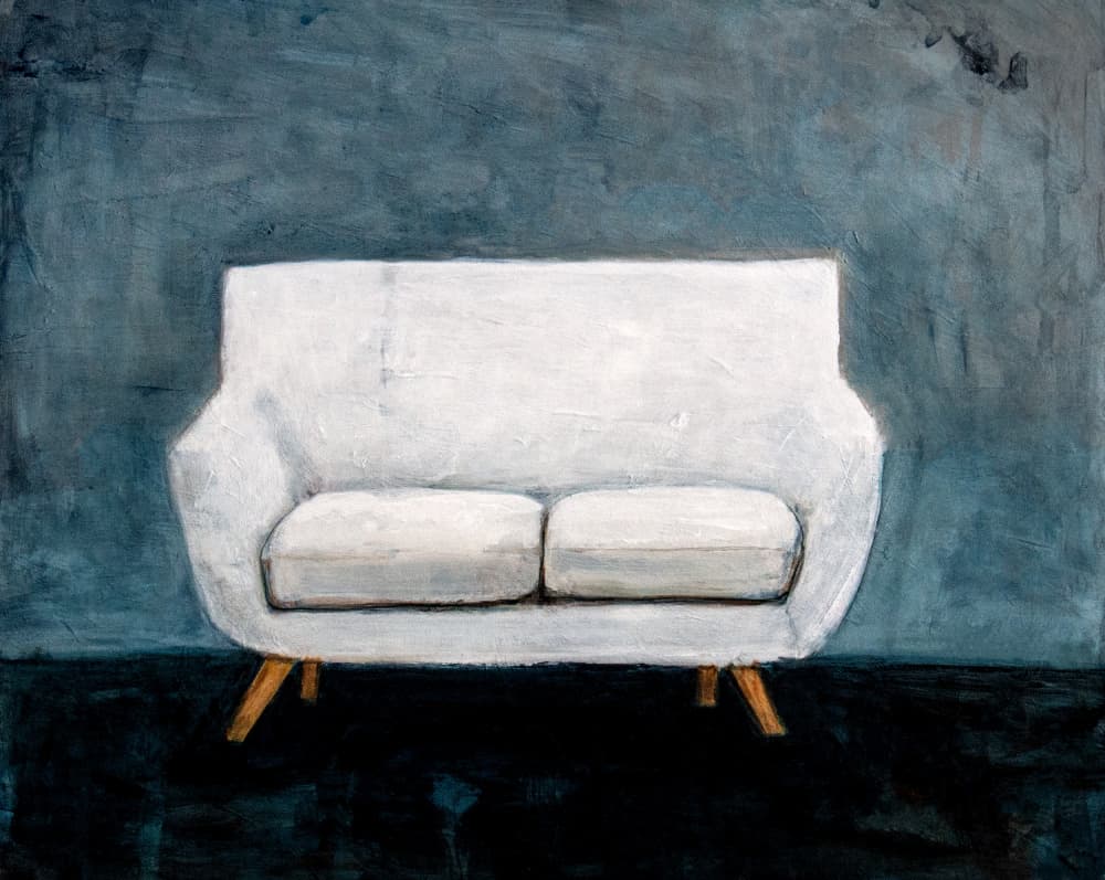 Serene White Couch by Claire Lerner — canvas wall art