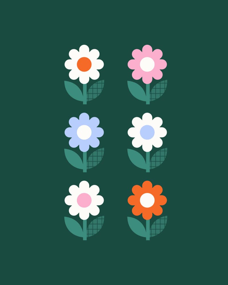 Colorful Modern Flowers by Artprink — canvas wall art