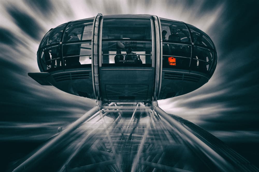 London Eye Motion Blur by Hans-Wolfgang Hawerkamp — canvas wall art