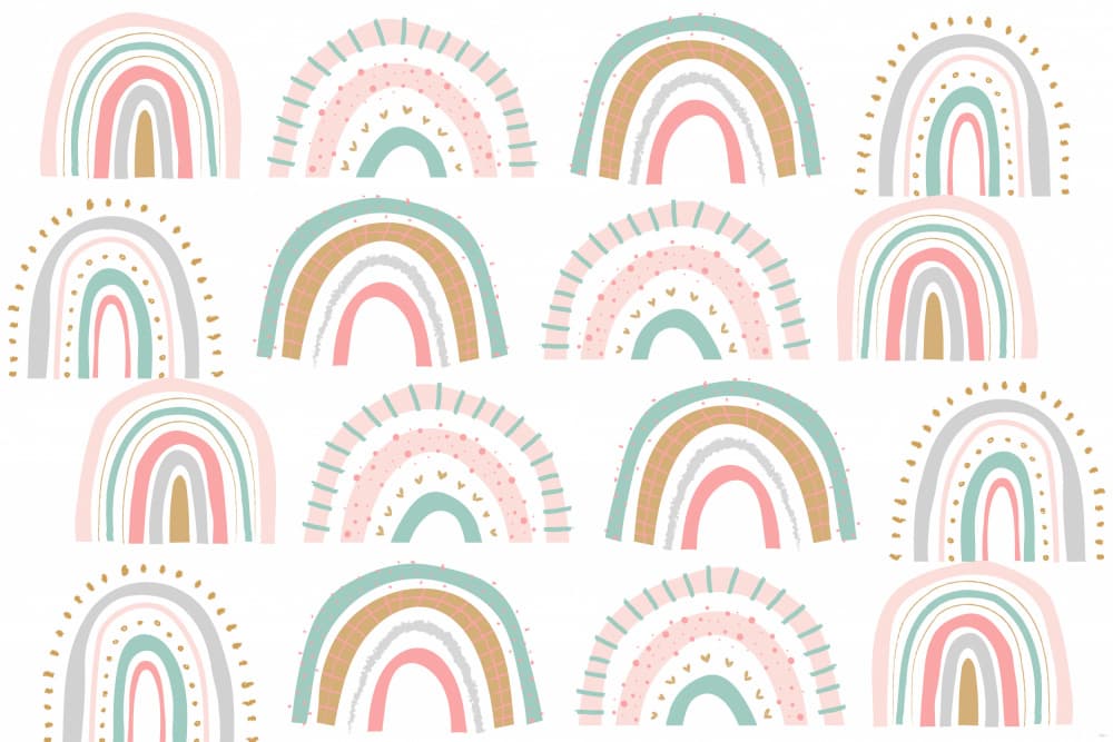 Chic Pastel Rainbows by Sue Skellern — canvas wall art