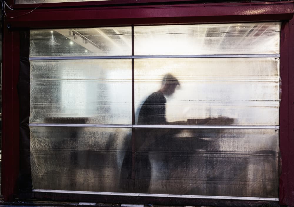 Working Man Silhouette by Ali Ayer — canvas wall art